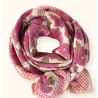Foulard en coton beige à motifs floraux fuchsia Latika Bloom – Apaches Collections
