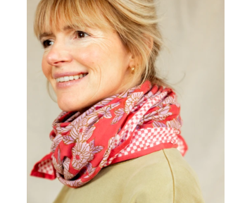 Grand Foulard Apaches Latika Bloom - Magenta