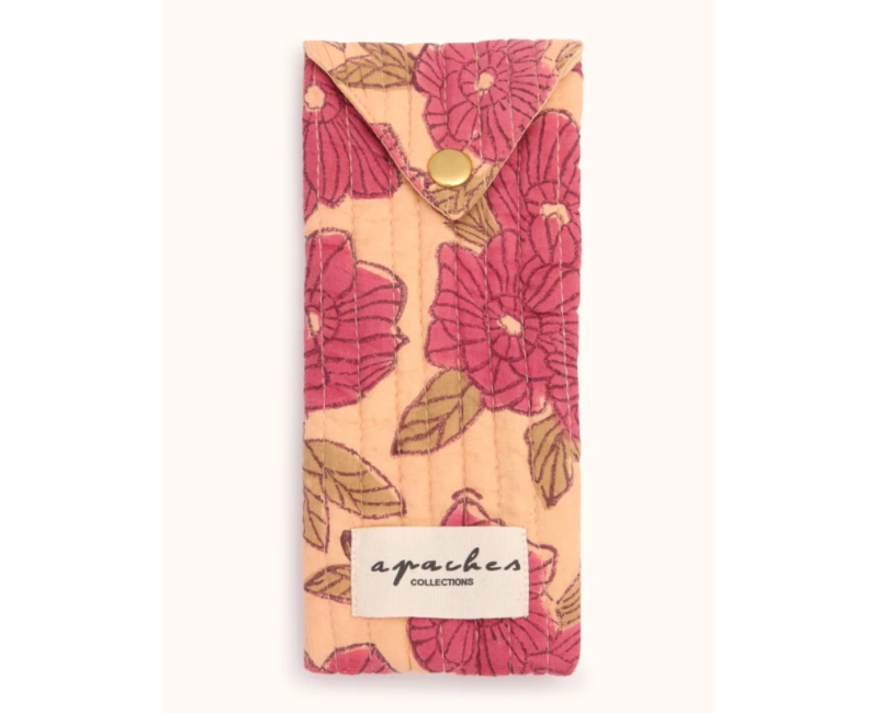 Pochette en coton matelassé imprimé floral Bloom Sunny – Apaches Collections Pochette en coton matelassé imprimé floral Bloom Sunny – Apaches Collections