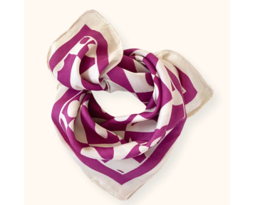 Petit Foulard Apaches Vanika Damier - Fuchsia