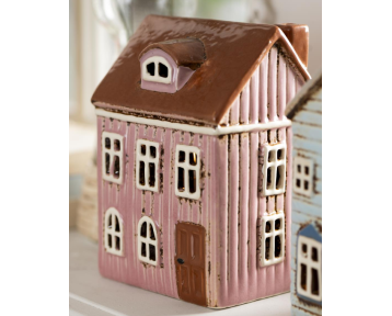 Photophore maison rose