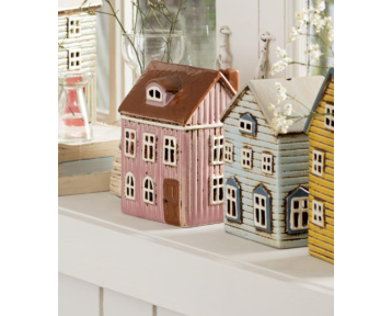 Photophore maison rose