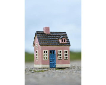 Photophore maison rose