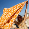 Grand foulard Apaches Latika Flora Bold - Orange