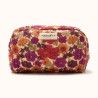 Trousse de toilette en coton matelassé beige à motifs floraux Joy Macadamia – Apaches Collections