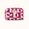 Trousse de toilette en coton matelassé fuchsia à motifs damier Gaya – Apaches Collections