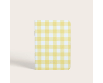 Carnet de poche blanc motif vichy jaune Swinging Sun – Season Paper chez Boêtique
