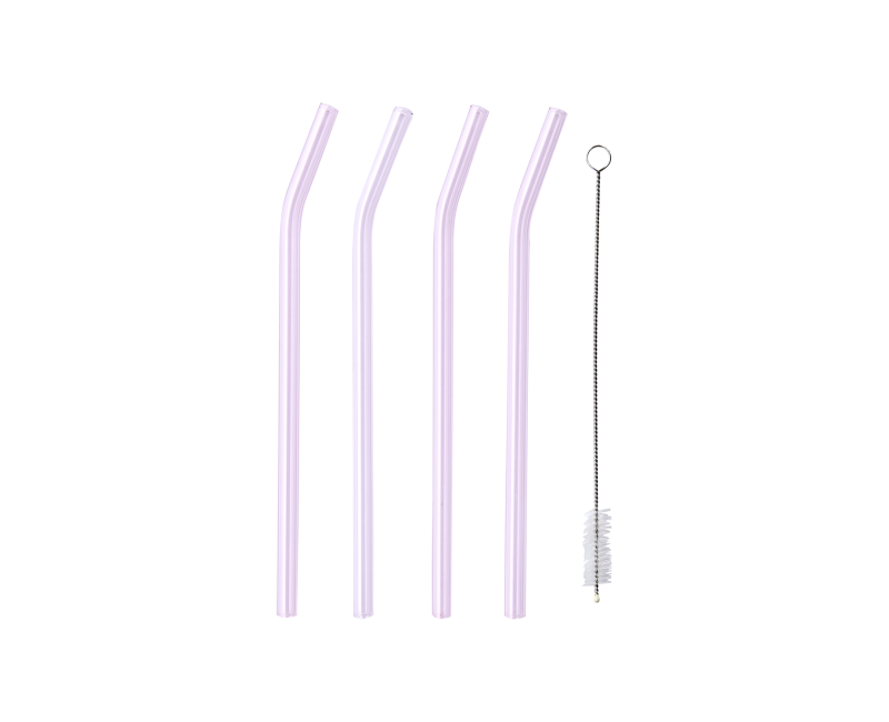 Pailles à cocktail en verre rose clair 20 cm – Affari of Sweden Pailles à cocktail en verre rose clair 20 cm – Affari of Sweden
