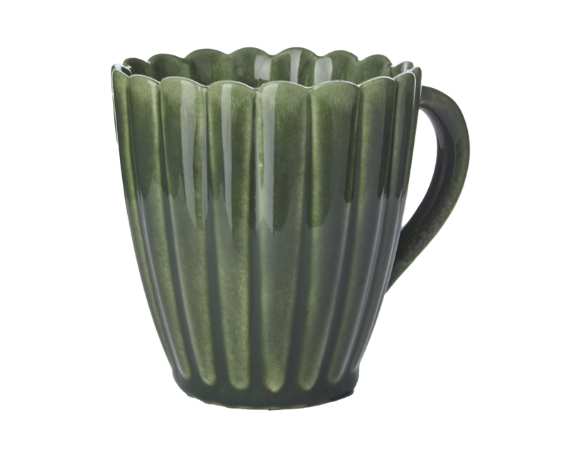 Tasse en grès vert émaillé Hulda – Affari of Sweden Tasse en grès vert émaillé Hulda – Affari of Sweden