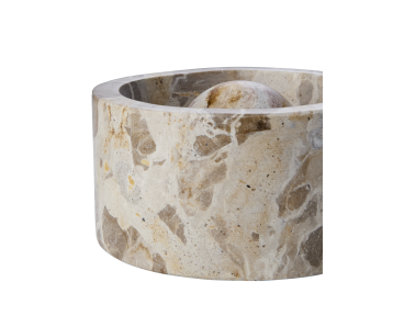Mortier marbre Thyme avec pilon boule beige