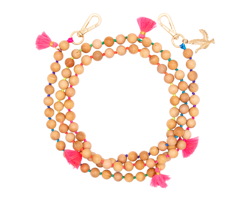 Bandoulière Mira Fluo Louvini en cordon tressé réglable avec mousquetons dorés Bandoulière Mira Fluo Louvini en cordon tressé réglable avec mousquetons dorés