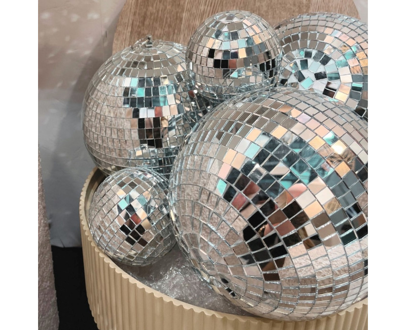 Boule à facettes argent 10Cm