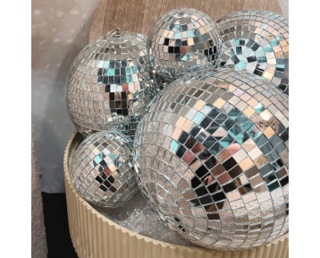 Boule à facettes argent 10Cm