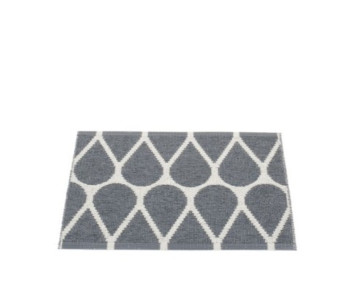 Tapis réversible gris foncé et clair, motifs grosses gouttes