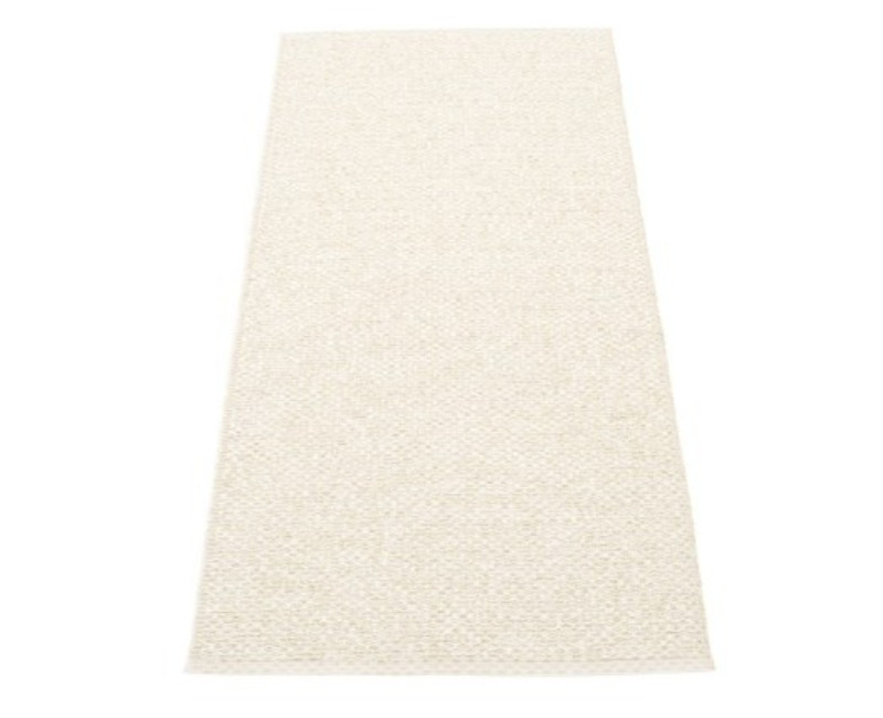 Tapis pvc tissé vanille et beige métallisé Tapis pvc tissé vanille et beige métallisé