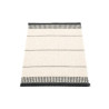 tapis pvc tissé blanc à rayures de différentes tailles noires