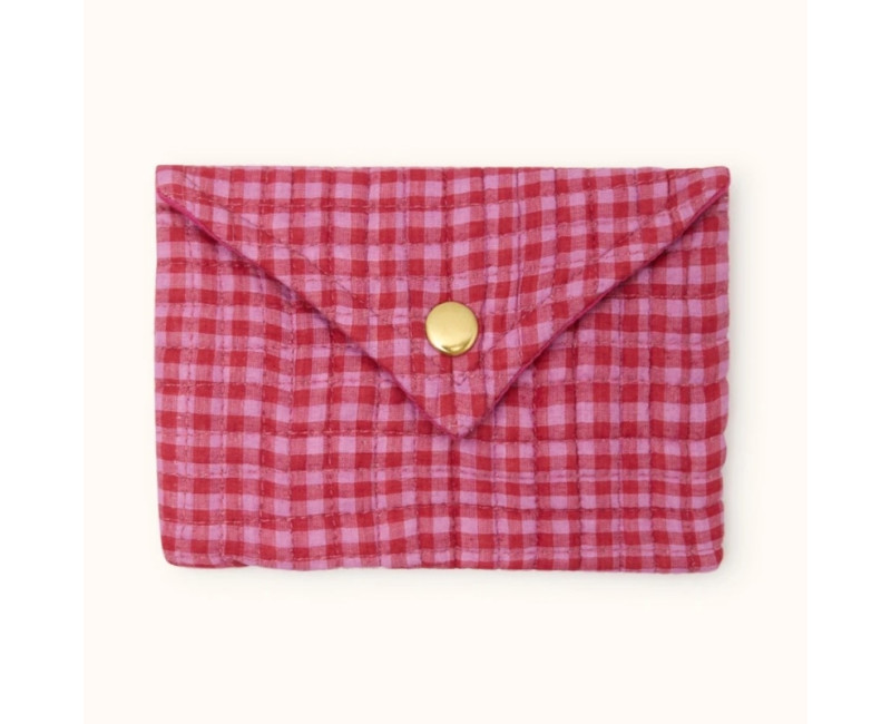 Enveloppe tissu vichy rose Enveloppe tissu vichy rose