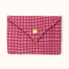 Enveloppe tissu vichy rose