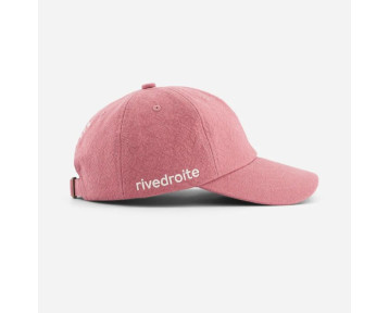 Casquette rose inscription brodée rive droite blanc