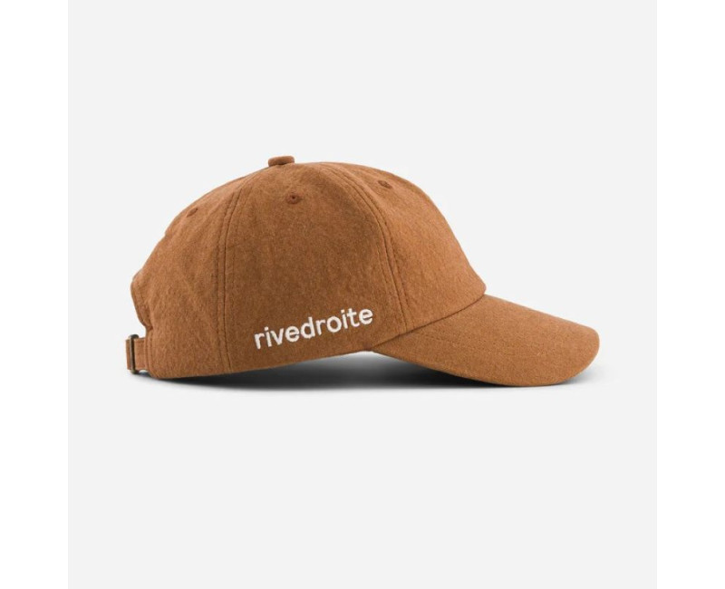 casquette camel inscription brodée rive droite blanc