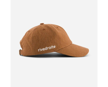 casquette camel inscription brodée rive droite blanc