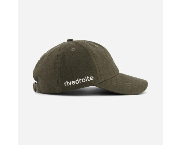 casquette kaki inscription brodée rive droite blanc