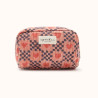 trousse rouille imprimés damiers marine et cœurs rouge