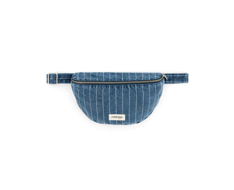 Sac banane Custine Rivedroite - Striped blue denim