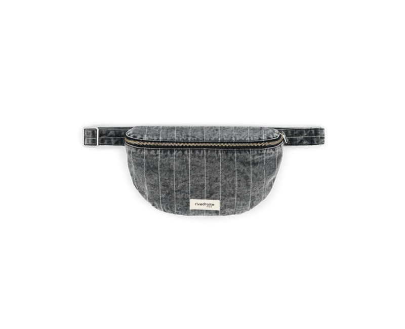 Sac banane Custine Rivedroite - Striped black denim