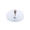 Lampe à huile transparente en verre en forme de galet, bouchon en laiton