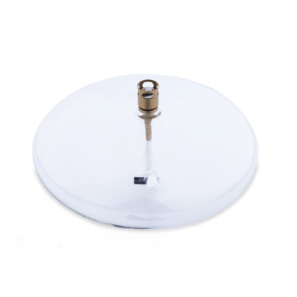Lampe à huile transparente en verre en forme de galet, bouchon en laiton
