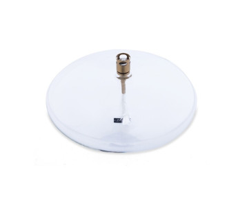 Lampe à huile transparente en verre en forme de galet, bouchon en laiton