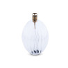 Lampe à huile en verre transparent strié forme ovale