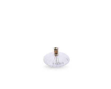 Lampe à huile galet strié transparent