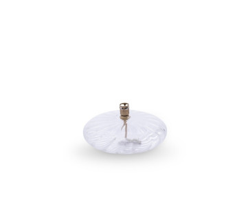 Lampe à huile transparente en verre strié
