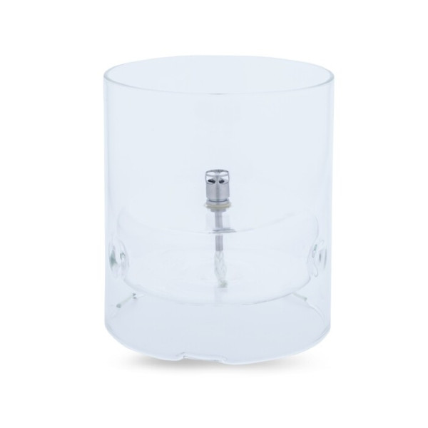 Lampe disque entourée d'un cylindre en verre transparent