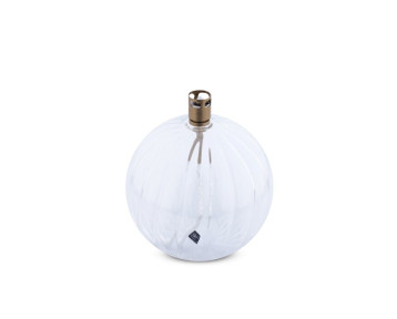 Lampe huile en verre strié transparent