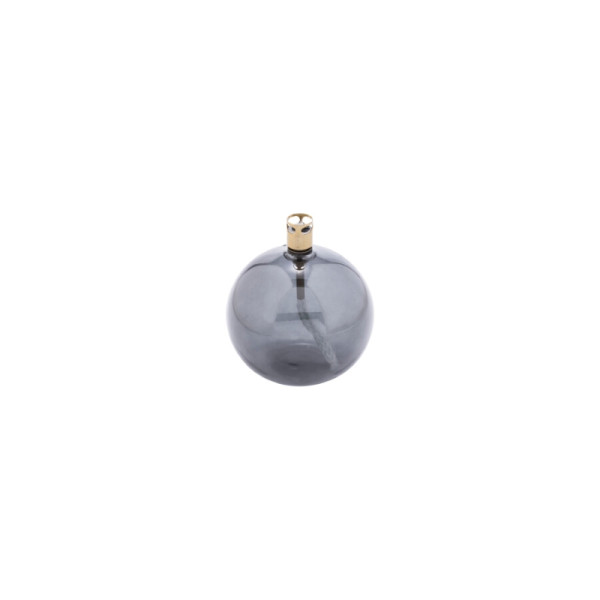 Lampe à huile en verre fumé gris
