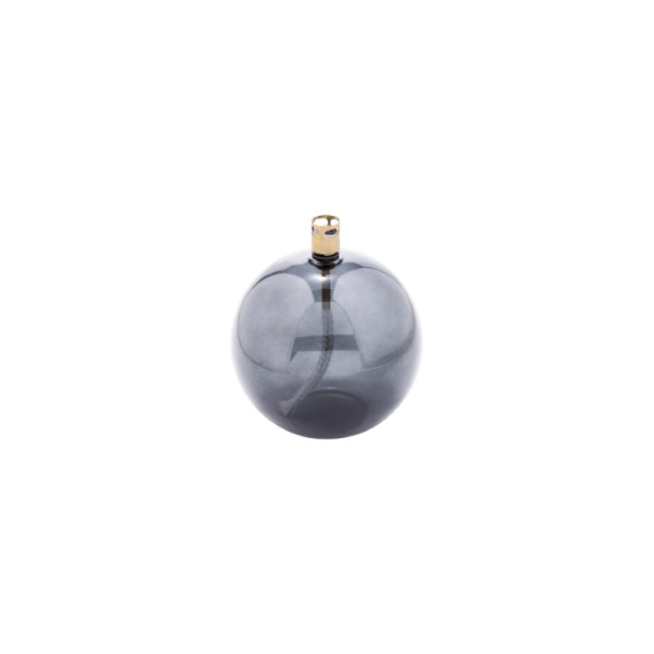 Lampe à huile en verre fumé gris