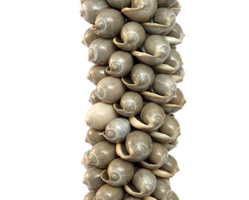 Pampille coquillages et coton - Gris