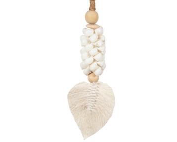 Pampille feuille et coquillages - Blanc