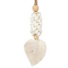 Pampille feuille et coquillages - Blanc
