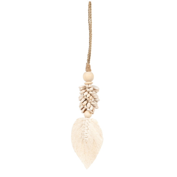Pampille feuille et coquillages - Naturel