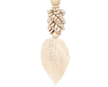 Pampille feuille et coquillages - Naturel