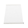 Tapis pvc tissé blanc bord ourlé