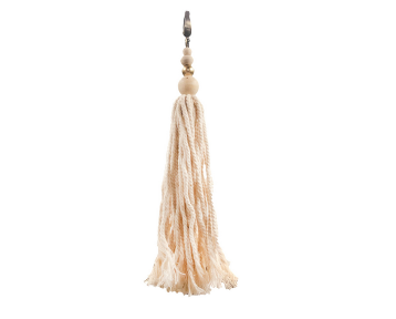Porte clés coton et bois -...