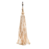 Porte clés coton et bois - Naturel