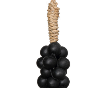 Pampille en perles bois et coton - 2 coloris