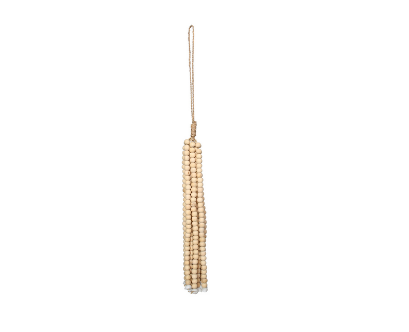 Pampille déco en perles bois 2 coloris