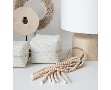 Pampille déco en perles bois 2 coloris